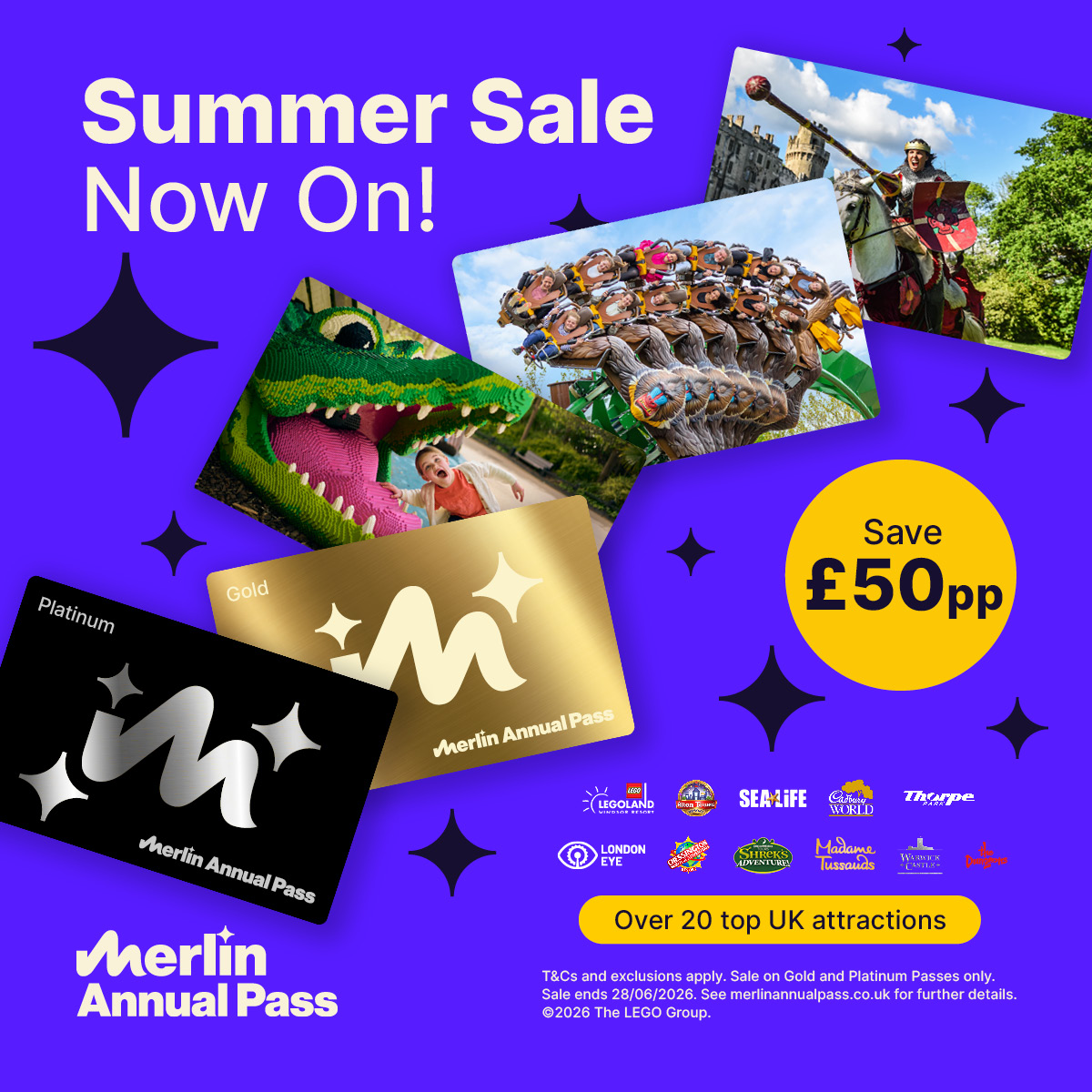 Save up to £50 in the Merlin Annual Pass Summer Sale