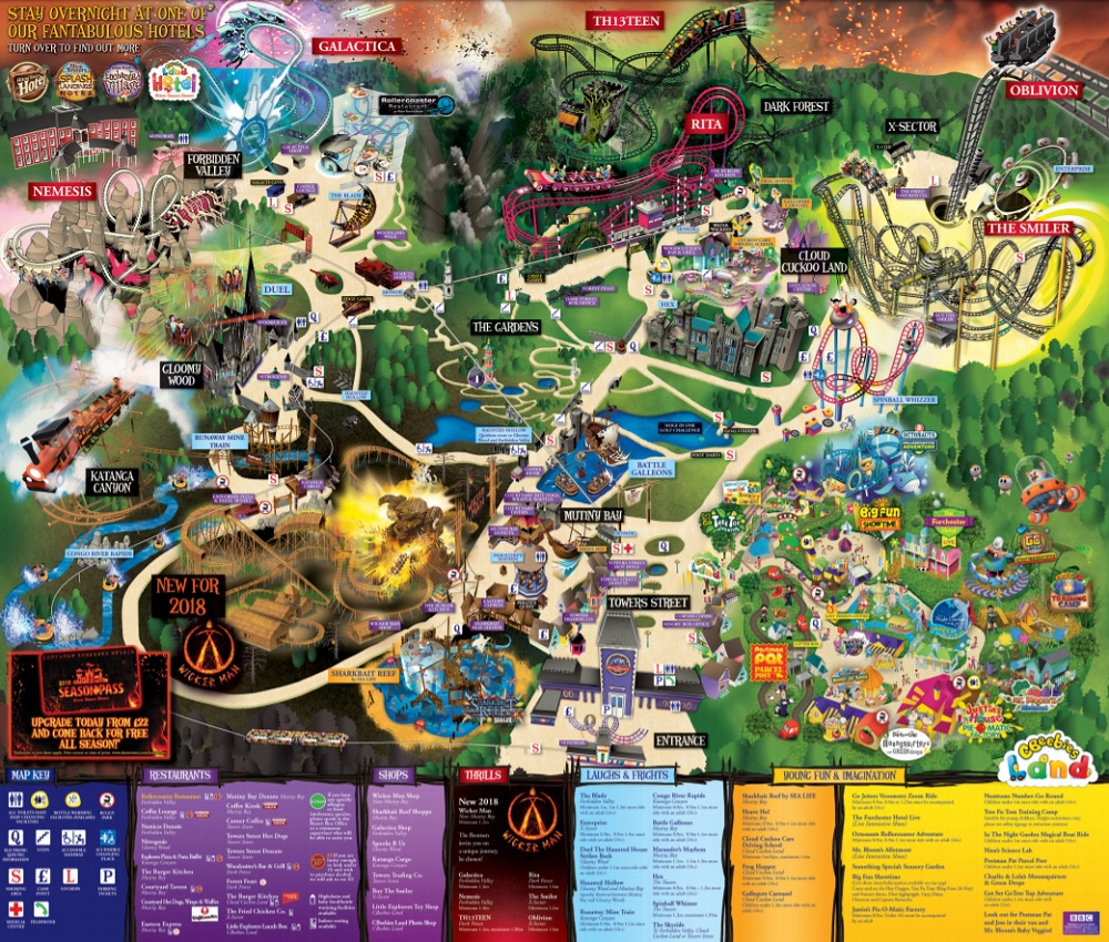 Alton Towers Theme Park Map